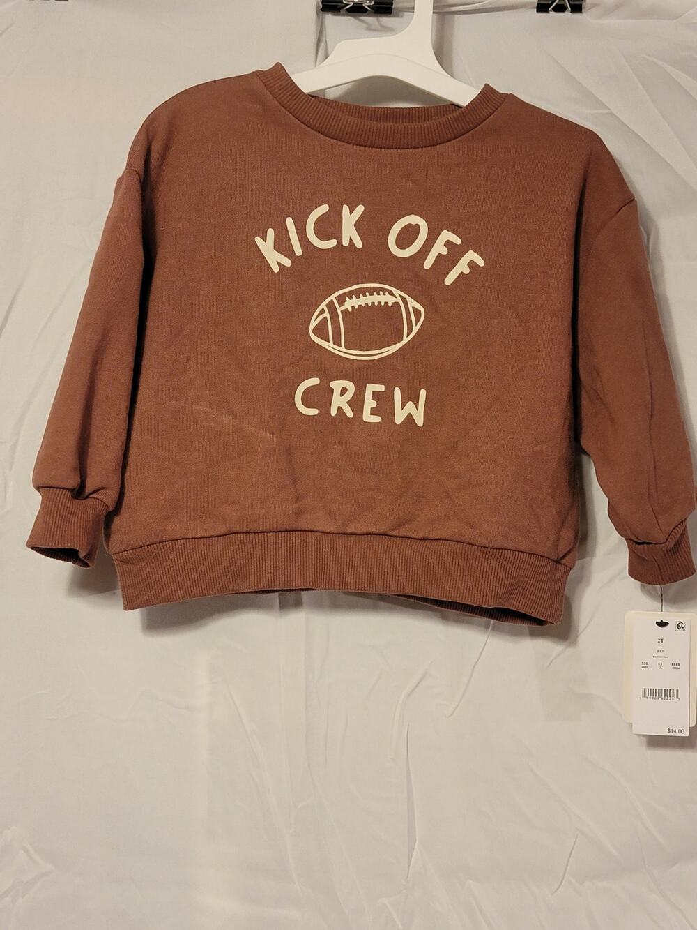 Juniper Shore Kickoff Crew Sweatshirt Brown Sz 2T